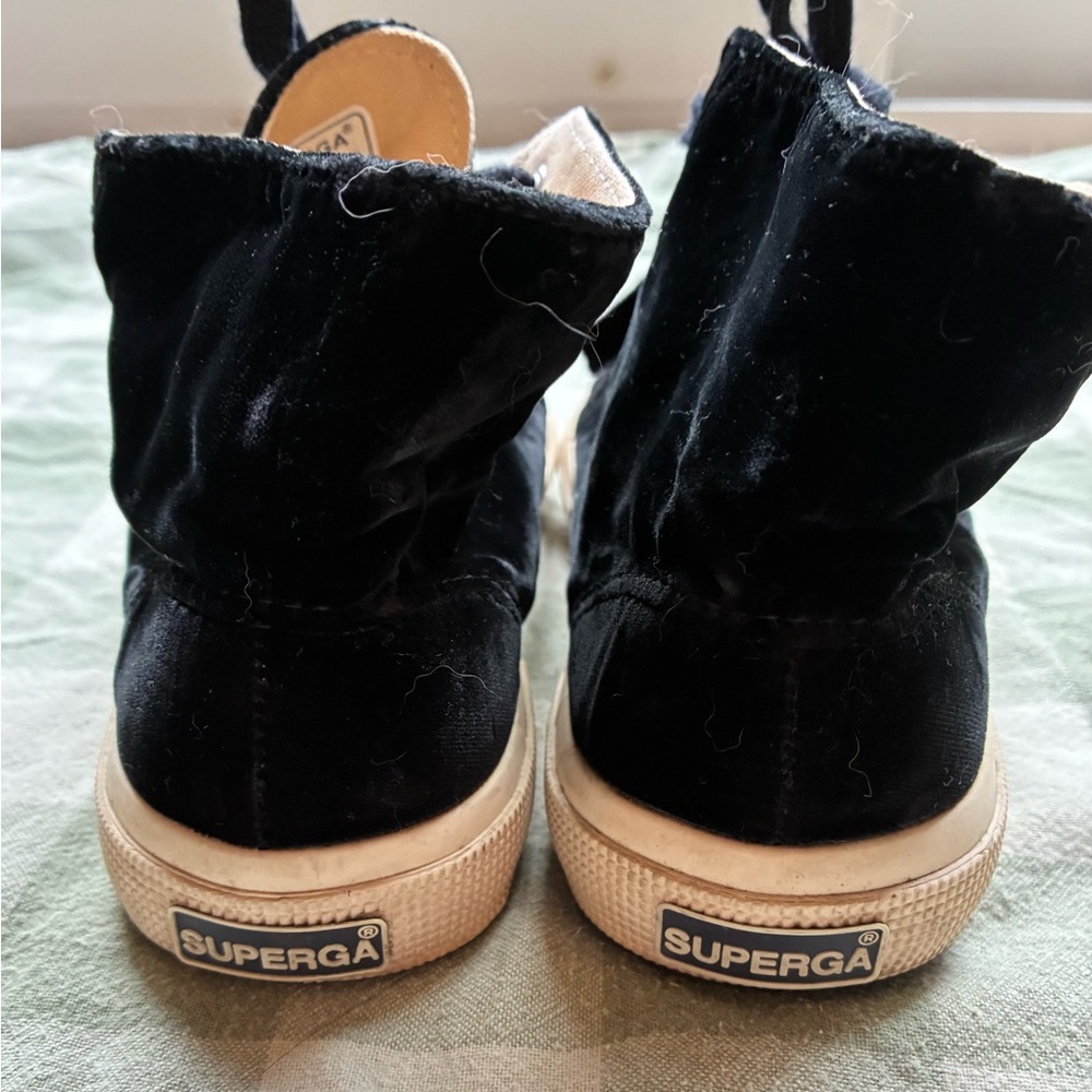 Superga Velvet “2095 Velvtw” Black High-Top Sneakers Women’s 6 Hip Street Indie - Picture 4 of 8